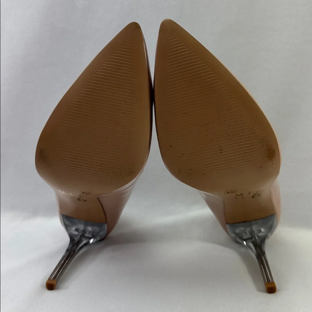 Mix No. 6 Blush Patent Pointed Toe Clear Stiletto Heel Size 8M - Picture 7 of 9
